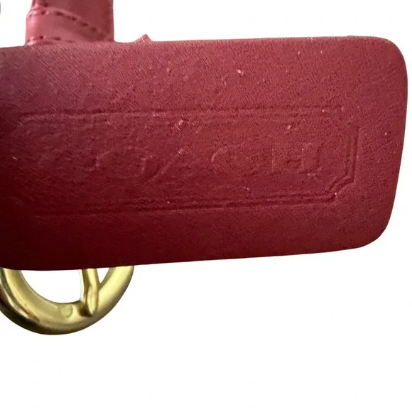 Coach Vintage Red Leather Belt Gold Brass Buckle Large NWT - Picture 3 of 10